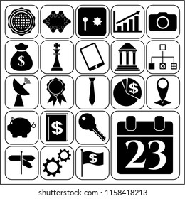 Set of 22 business icons. Collection. Flat design. Vector Illustration.