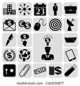 Set of 22 business icons. Collection. Detailed design. Vector Illustration.