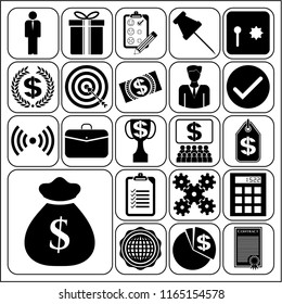 Set of 22 business icons. Collection. Flat design. Vector Illustration.