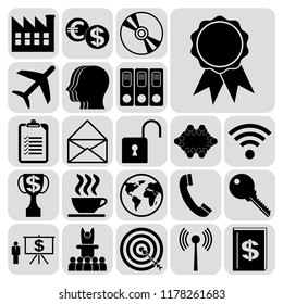 Set of 22 business icons. Collection. Flat design. Vector Illustration.
