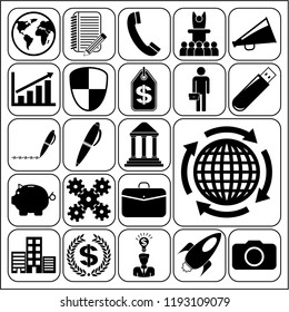 Set of 22 business icons. Collection. Detailed design. Vector Illustration.