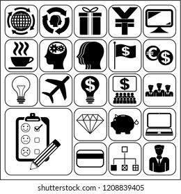 Set of 22 business icons. Collection. Flat design. Vector Illustration.