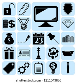 Set of 22 business icons. Collection. Flat design. Vector Illustration.