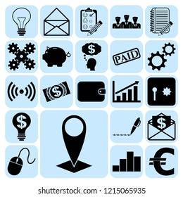 Set of 22 business icons. Collection. Flat design. Vector Illustration.