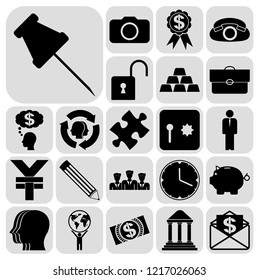 Set of 22 business icons. Collection. Amazing desing. Vector Illustration.