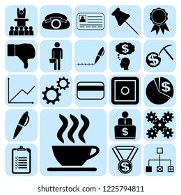 Set of 22 business icons. Collection. Flat design. Vector Illustration.