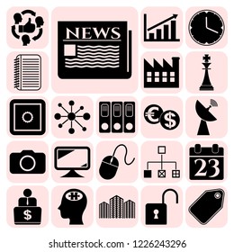 Set of 22 business icons. Collection. Flat design. Vector Illustration.