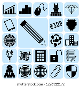 Set of 22 business icons. Collection. Flat design. Vector Illustration.