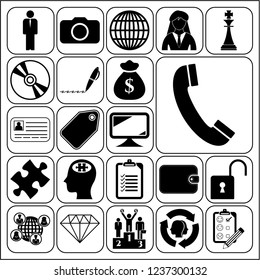 Set of 22 business icons. Collection. Flat design. Vector Illustration.