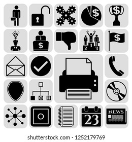 Set of 22 business icons. Collection. Detailed design. Vector Illustration.