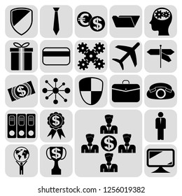 Set of 22 business icons. Collection. Flat design. Vector Illustration.