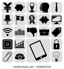 Set of 22 business icons. Collection. Flat design. Vector Illustration.
