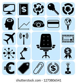 Set of 22 business icons. Collection. Flat design. Vector Illustration.