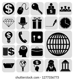 Set of 22 business icons. Collection. Flat design. Vector Illustration.