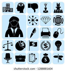 Set of 22 business icons. Collection. Detailed design. Vector Illustration.