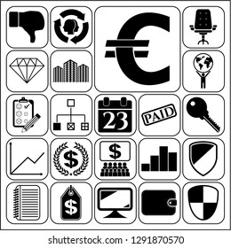 Set of 22 business icons. Collection. Flat design. Vector Illustration.