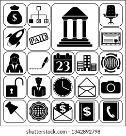 Set of 22 business icons. Collection. Detailed design. Vector Illustration.