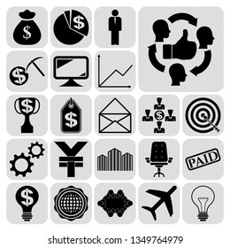 Set of 22 business icons. Collection. Detailed design. Vector Illustration.