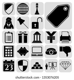 Set of 22 business icons. Collection. Amazing desing. Vector Illustration.