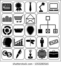 Set of 22 business icons. Collection. Flat design. Vector Illustration.