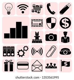 Set of 22 business icons. Collection. Amazing desing. Vector Illustration.