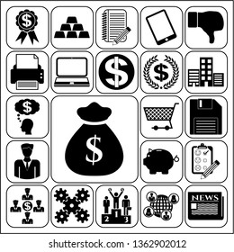 Set of 22 business icons. Collection. Amazing desing. Vector Illustration.