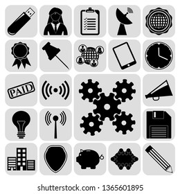 Set of 22 business icons. Collection. Flat design. Vector Illustration.