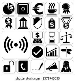 Set of 22 business icons. Collection. Detailed design. Vector Illustration.
