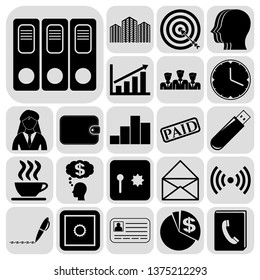 Set of 22 business icons. Collection. Flat design. Vector Illustration.