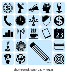 Set of 22 business icons. Collection. Flat design. Vector Illustration.