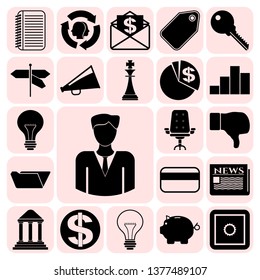 Set of 22 business icons. Collection. Flat design. Vector Illustration.