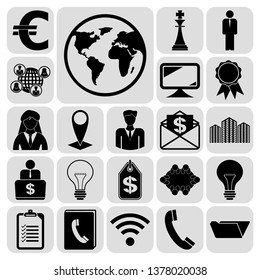 Set of 22 business icons. Collection. Detailed design. Vector Illustration.