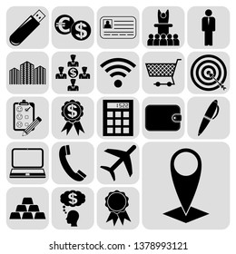 Set of 22 business icons. Collection. Detailed design. Vector Illustration.