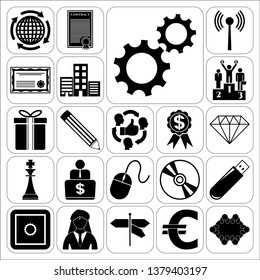 Set of 22 business icons. Collection. Detailed design. Vector Illustration.