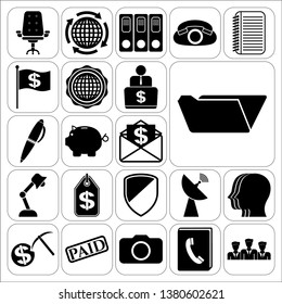 Set of 22 business icons. Collection. Flat design. Vector Illustration.