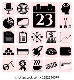 Set of 22 business icons. Collection. Detailed design. Vector Illustration.