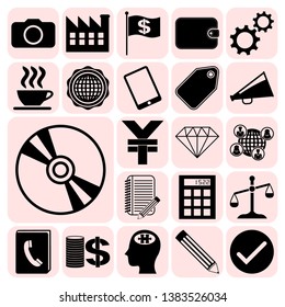 Set of 22 business icons. Collection. Flat design. Vector Illustration.