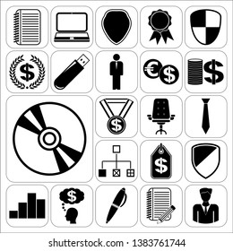 Set of 22 business icons. Collection. Flat design. Vector Illustration.