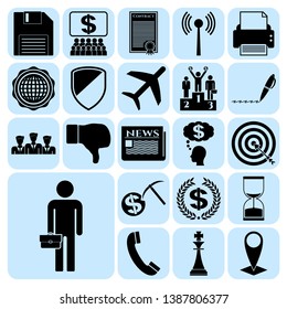 Set of 22 business icons. Collection. Flat design. Vector Illustration.