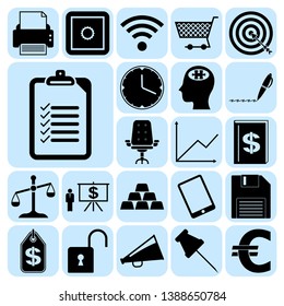 Set of 22 business icons. Collection. Flat design. Vector Illustration.