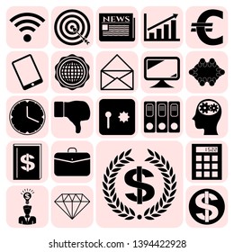 Set of 22 business icons. Collection. Detailed design. Vector Illustration.