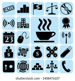 Set of 22 business icons. Collection. Flat design. Vector Illustration.