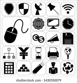 Set of 22 business icons. Collection. Flat design. Vector Illustration.