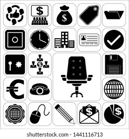 Set of 22 business icons. Collection. Flat design. Vector Illustration.
