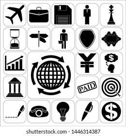 Set of 22 business icons. Collection. Detailed design. Vector Illustration.