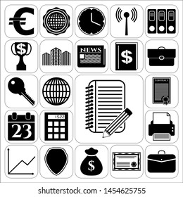 Set of 22 business icons. Collection. Detailed design. Vector Illustration.