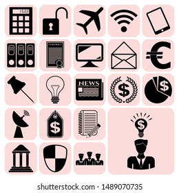 Set of 22 business icons. Collection. Detailed design. Vector Illustration.