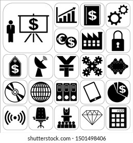 Set of 22 business icons. Collection. Detailed design. Vector Illustration.