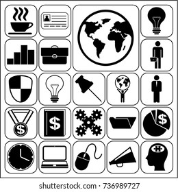 Set of 22 business icons. Collection. Detailed design. Vector Illustration.