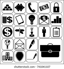 Set of 22 business icons. Collection. Detailed design. Vector Illustration.